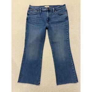 Madewell Womens Mid Rise Kick Out Crop Flare Jeans Size 32